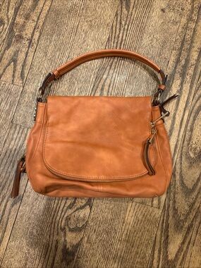 Moda Luxe Tan Leather Shoulder Bag